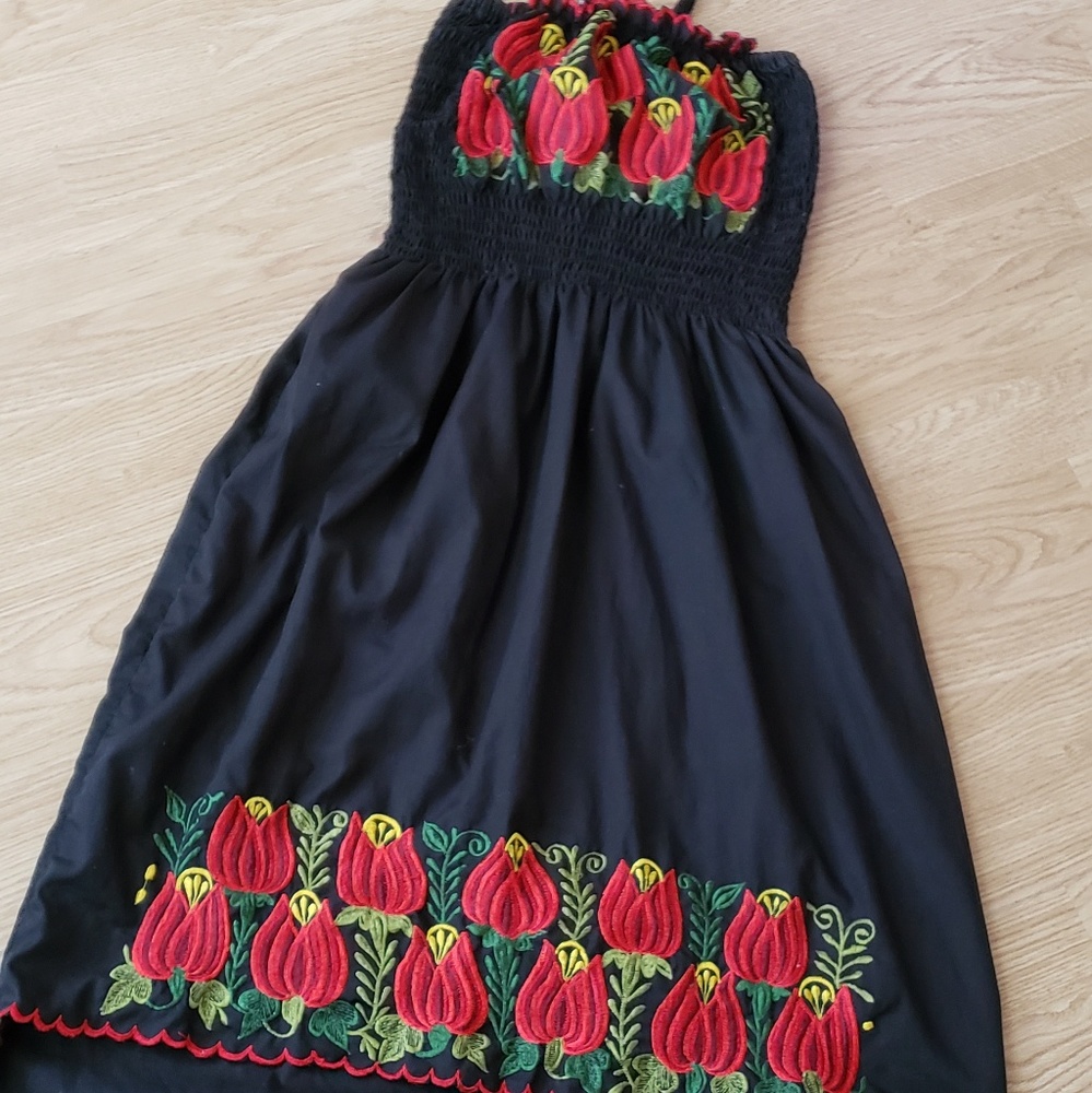 Black floral dress